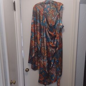 Iris Impressions Paisley Print Wrap Dress (J663)